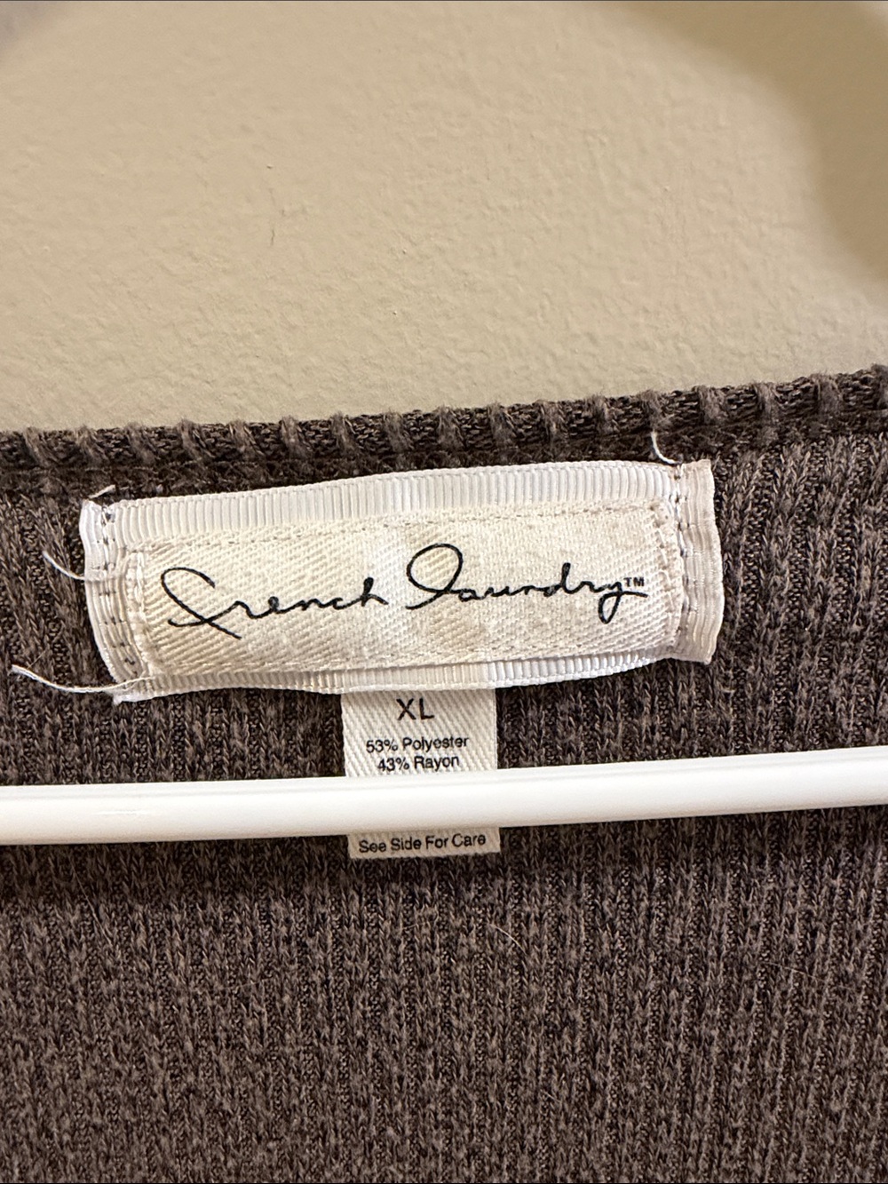 French Laundry Brown Ribbed Button-Front Top - Picture 2 of 5